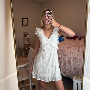 Elegant White Ruffle Dress